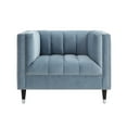 thumbnail image 3 of Nicole Miller Janie Velvet Club Chair Channel Tufted Nailhead Trim Metal Leg Tip, Slate Blue/Chrome, 3 of 9