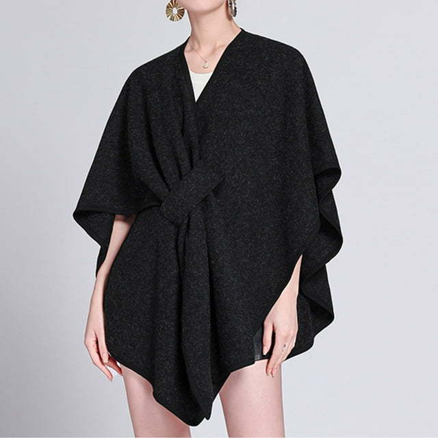 Amzcrzy Cardigans pour Femmes Mode Tendance Blouse Décontractée pour Femmes Uni à Capuche Couleur Col Rond Cape Cardigan Vestes pour Femmes Hauts à Manches Longues pour Femmes Veste pour Femmes Vêtements pour Femmes