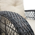 thumbnail image 2 of 3 Pieces Conversation Set, Outdoor Wicker Rocker Patio Bistro Set, Rocking Chair with Glass Top Side Table, 2 of 8