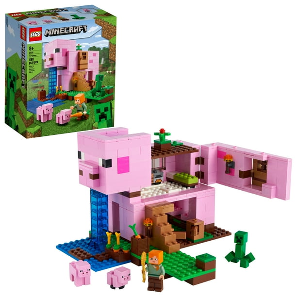 Lego Minecraft The Pig House Featuring Alex A Creeper And A House 490 Pieces Walmart Com Walmart Com