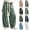 Blue, variant on Women's Baggy Pants Wide Leg Trousers Boho Harem Sweatpants with Big Pockets Drawstring Waist Casual Wear