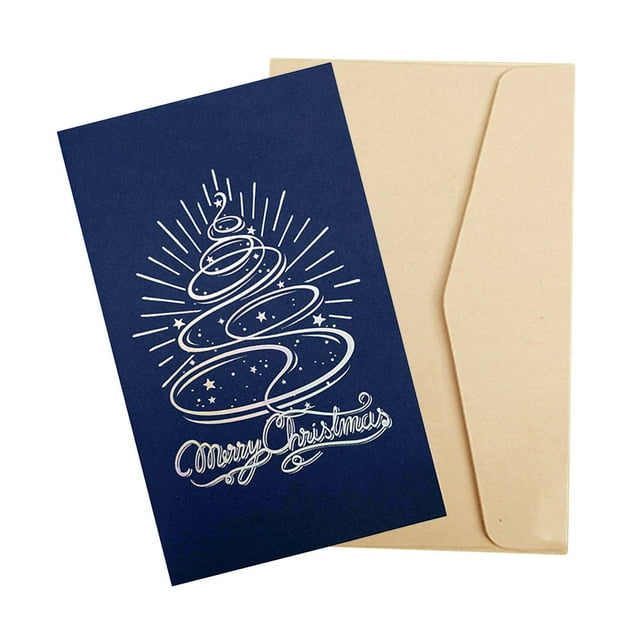 Christmas Card Anniversary with Envelope Festival New Year Card Holiday Greeting A