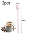 thumbnail image 2 of Cucharas de vidrio resistentes al calor, varilla agitadora, cucharadita brillante para café, helado, postre, cóctel, batido, bebida fría, 2 uds., 2 of 5