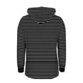 thumbnail image 2 of Maean Women Striped Hoodies Shirts Lightweight Baggy Drawstring Pullover V Neck Buttons Sweatshirt, 2 of 5