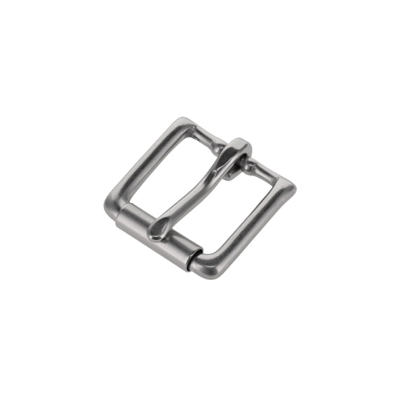 B6231 Nickel Matte, Roller Heel Bar Buckle, Solid Brass-LL, 3/4"