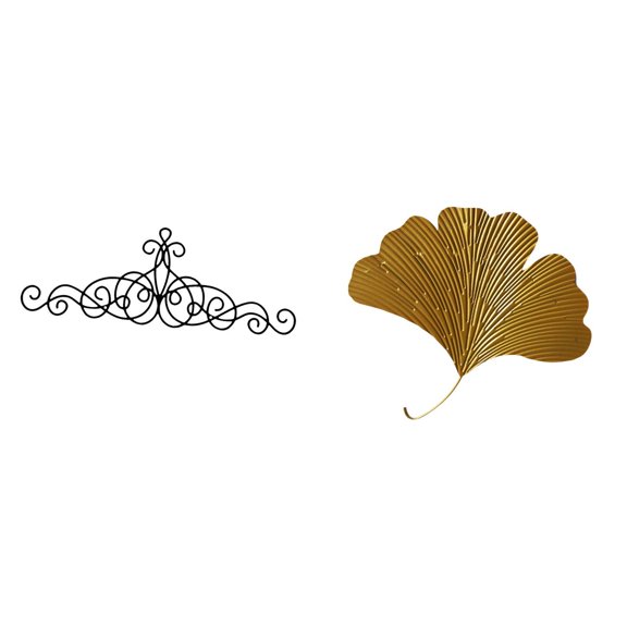 Kuntesetty Metal Wall Art Decor Plaque Wrought Iron Ginkgo Leaves Wall Sculpture Floral Wall Decor for Living Room Office Hotel Dining Room Restaurant