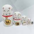thumbnail image 3 of SHISUYAN 5 Pcs Nesting Dolls Adorable White Fortune Cat Russian Stacking Dolls Collection Toy, 3 of 8