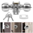 thumbnail image 2 of FELTECHELECTR Perilla de puerta con cerradura de acero inoxidable para puerta interior, cerradura de repuesto, 2 of 7