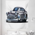 thumbnail image 1 of Cars Tapestry, Retro Inspired Car Design with Asymmetric Tires Fast Car Speeding Cool Logo, Fabric Wall Hanging Decor for Bedroom Living Room Dorm, 5 Sizes, Grey Dark Grey, by Ambesonne, 1 of 1