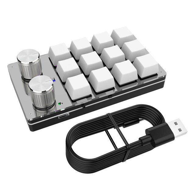 Keypad Macro Teclado compatible con Bluetooth Programable Mecánico Blanco