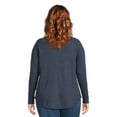 thumbnail image 3 of Terra & Sky Women's Plus Size Waffle Tee with Long Sleeves, Sizes 0X-4X, 3 of 5