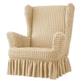 thumbnail image 6 of Wing Back Chair Covers for Dining Room Chair Wingbacks Textured Chair Protectors with Pleated Skirt for Chair, 6 of 8