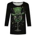 thumbnail image 3 of St Patricks Day Shirt Women 3/4 Sleeve Lucky Irish Shamrock Graphic Tees Sparkly Glitter Clover Blouse Tunic Top 2026, 3 of 5