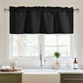thumbnail image 4 of XWZO Farmhouse Solid Valance Curtain for Kitchen, Room Darkening Rod Pocket Short Curtains for Bathroom, Window Toppers Cafe Curtain 1 Panel, W60 x L18, Black, 4 of 11
