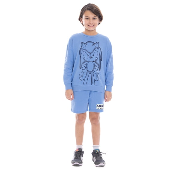 Sonic the Hedgehog boys licensed fleece short set, sizes 4-18