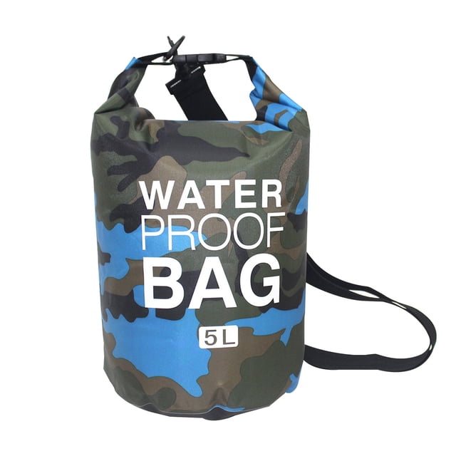 Sonducket Bolsa de natación impermeable de 15/20L/30L, de saco seco, colores de camuflaje, pesca, canotaje, kayak, almacenamiento, bolsa de Deportes acuáticos Camuflaje Azul Claro 19 x 40 cm Sonducket OD1303-20B