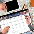 Gyedtr Large 18Month Blue Desk Calendar 20242025, 22x17 Inch Office & Home Planner, Multi