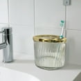 thumbnail image 3 of nu steel Kaiwah Glass & Gold Plated Steel Toothbrush Holder, 3 of 4