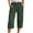 Army Green, variant on yillto Womens Cropped Pants Elastic Waist Capris Drawstring Straight Leg Loose Capri Pant with Pockets