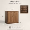 thumbnail image 6 of BEDEEP Storage Cabinet with Doors & Shelves, Modular Fluted Accent Arched Cabinet, Small Sideboard Buffet Coffee Bar Kitchen Pantry Cabinet, Media Console Credenza for Living Room, Bedroom, Walnut, 6 of 13