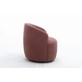 thumbnail image 5 of Swivel Barrel Chair, Modern Teddy Fabric Upholstered Accent Chair Armchair Lounge Chair with Metal Base, Comfy Single Sofa Chair with 360 Degree Swiveling for Living Room/Bedroom, Dark Red, 5 of 7