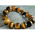 thumbnail image 2 of K-KED Huge 14Mm Natural Yellow Tiger's Eye Gemstone Beads Bracelet Bangle 7.5''-Yellow, 2 of 6
