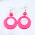thumbnail image 1 of Pendientes geométricos huecos de bolas de resina de 6 colores, pendientes largos de moda simples y exagerados, 1 of 4