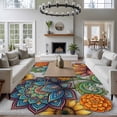thumbnail image 3 of Vintage Floral Boho Area Rugs 6'x9', Washable Small Throw Rugs for Kitchen Dining room, Abstract Art Modern Flowers Indoor Outdoor Rug Non-Slip Low Pile Carpet Runner Reversible Floor Mats, 3 of 8