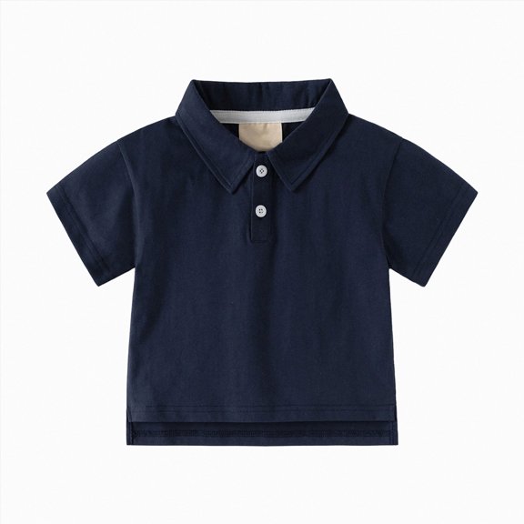 Splozh Baby Boys' Tops Toddler Boy Short Sleeve T-Shirts 1-8T Baby Basic Tee Solid Color Tops,Navy,2-3 Years