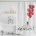 thumbnail image 2 of Valentine's Day Shower Curtain Set - Extra Long 72" x 96" Washable Bathtub Curtain with 12 Hooks, Valentines Gift Love Heart Balloon Waterproof Fabric Stall Shower Curtains for Bathroom/Bathtub, 2 of 6