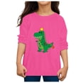 thumbnail image 4 of Ulitacool Tops For Girls Christmas Long Sleeve Dinosaur Pattern O Neck Xmas Tee 4-5 Years Hot Pink, 4 of 4