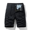thumbnail image 3 of IYTR Mens Shorts Cargo Shorts Drawstring Multiple Pockets Elastic Waist Hiking Shorts Casual Athletic Shorts Outdoor Hiking Shorts Sweatpants Summer Solid Color Shorts (Black,XL), 3 of 4