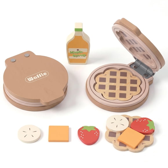 Máquina de Gofres WOODENFUN Juego de Imitación de 13 Piezas