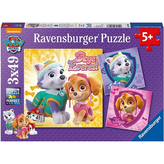 Ravensburger 8008 Paw Patrol Skye & Everest Jigsaw Puzzles - 3 x 49 Pieces