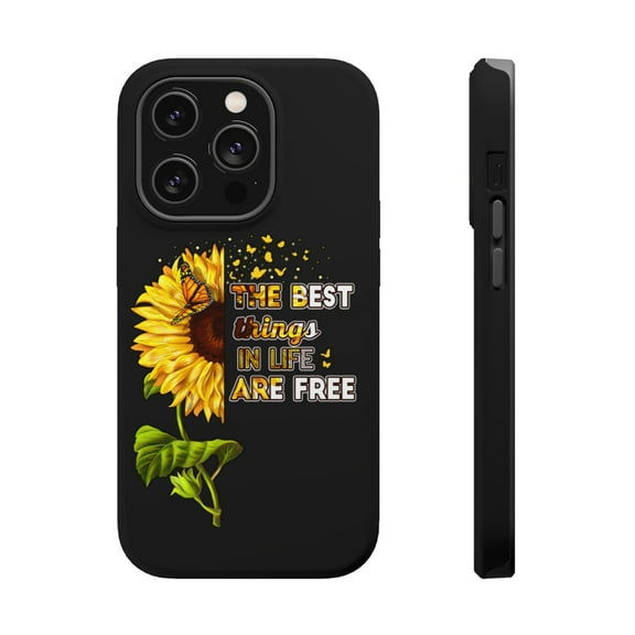 DistinctInk Tough Case for Apple iPhone 15 PRO (6.1" Screen), Compatible with MagSafe Charging - Best Things In Life Free