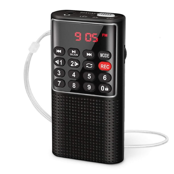 Radio Walkman FM portátil con grabadora PRUNUS recargable