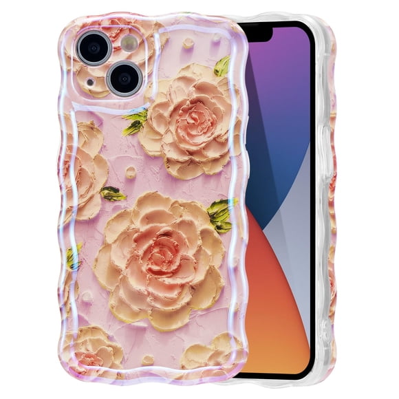 Funda para iPhone 13 EYZUTAK Peonía Rosa TPU Duradera