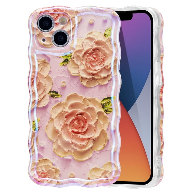 Funda para iPhone 13 EYZUTAK Peonía Rosa TPU Duradera