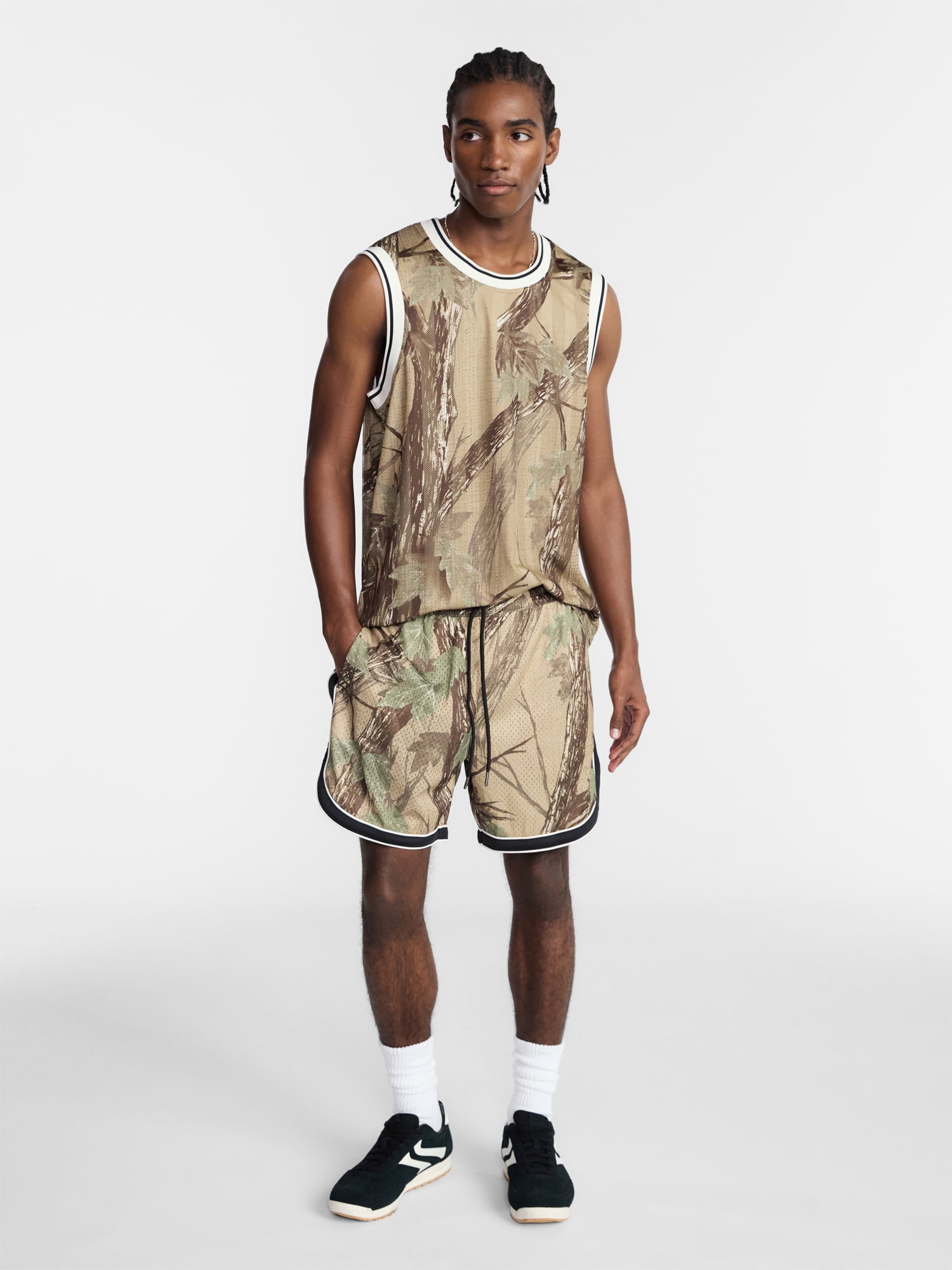 No Boundaries Solid and Printed Mesh Shorts, 5" Inseam, Men's XS-5XL