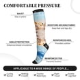 thumbnail image 3 of Lsque Beach Starfish Shell Pattern Sport Compression Socks for Men & Women 15-20 mmHg Knee High Nurse Pregnant Running Medical and Travel Athletic, 3 of 6