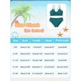 thumbnail image 2 of GYRATEDREAM Girl's 2 Piece Swimsuit Solid V Neck Spaghetti Strap Bikini Sets Beach Bathing Suit Swimwear for Teen Kids, 2 of 9