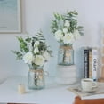 thumbnail image 5 of TETOU 14.5*11" Fake Flowers with Vase, Artificial Silk Roses in Vase, Fake Plant Eucalyptus Flower for Home Office Farmhouse Bathroom Dining Table Centerpiece Coffee Table Decor - White, 5 of 10