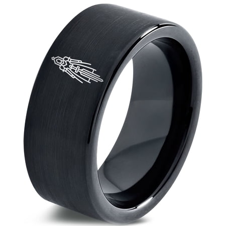 Gamer Ring Tungsten Black Class Rings for Women Handmade Item Rare Fathers Day Gift from Wife