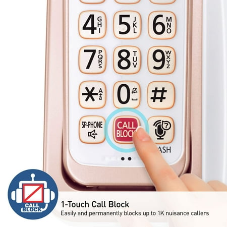 Panasonic - KX-TGD862G Link2Cell DECT 6.0 Expandable Cordless Phone System with Digital Answering System - White/Rose Gold