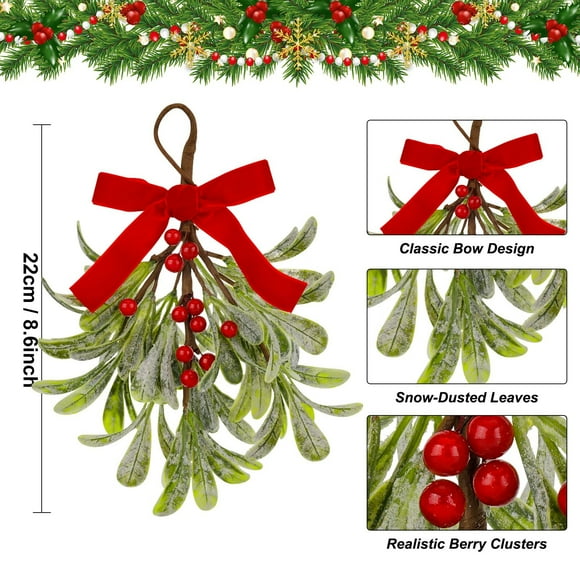 Décorations de Noël Intérieures Cheminée Artificielle en Gui Suspendue