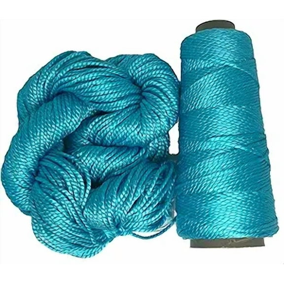 Knitsilk 2 ply Mulberry Silk Yarn in cones, 50 Grams, 75 Yards, Great for knitting, crochet, jewellery making (Sky blue)