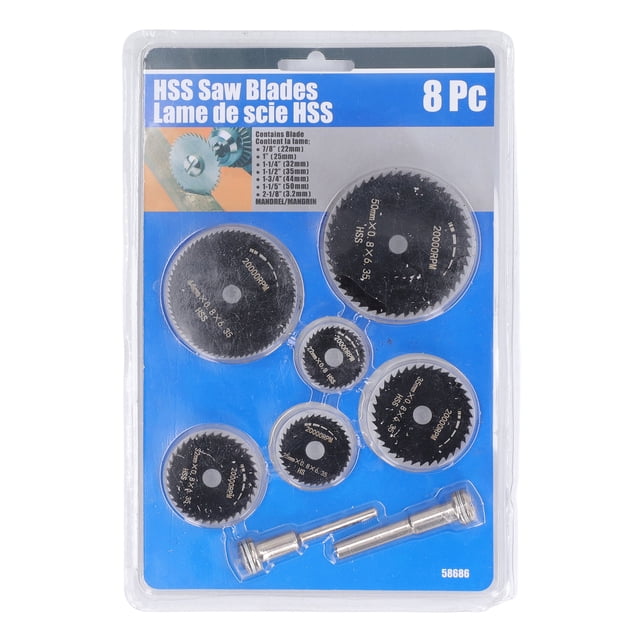 Hojas De Sierra Circular, Juego De Hojas De Corte De Acero De Alta Velocidad De 8 Piezas Hoja De Sierra HSS Para Taladro Eléctrico De Plástico Para Carpintería(Black)
