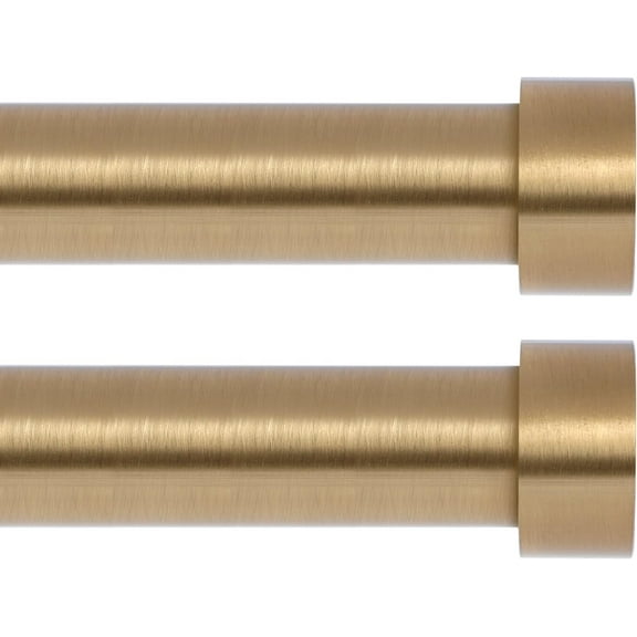 2 Pack Gold Curtain Rods for Windows 48 to 84 Inch(4-7 Feet),1" Diameter Drapery Rods with Modern Style End Cap Finials,Size:36-88 Inch,Warm Gold