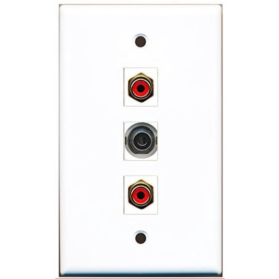 RiteAV - 2 Port RCA Red and 1 Port 3.5mm Wall Plate