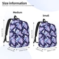 thumbnail image 2 of Disketp blue starry sky Skull flower Mochila de Lona Estampada, Mochila Escolar de Viaje Ligera para Estudiantes y Portátil-Medium, 2 of 5